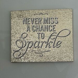 Canvas “Sparkle” gold glitter wall hanging 24 x 20”